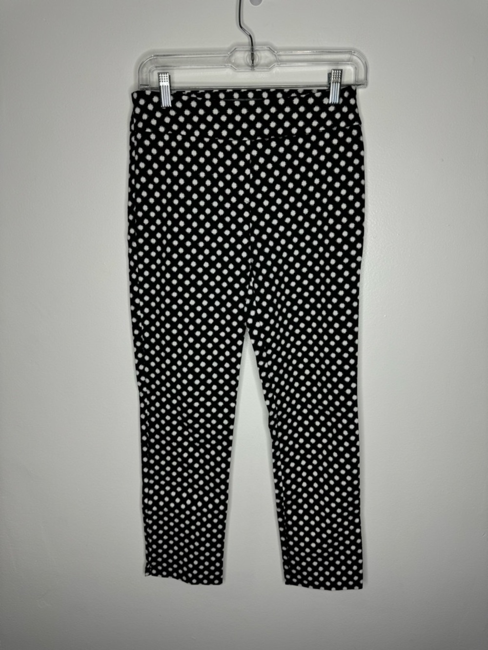 Erica Taylor for Stitch Fix Black White Polka Dot Pull-On Ankle Pants Women’s S